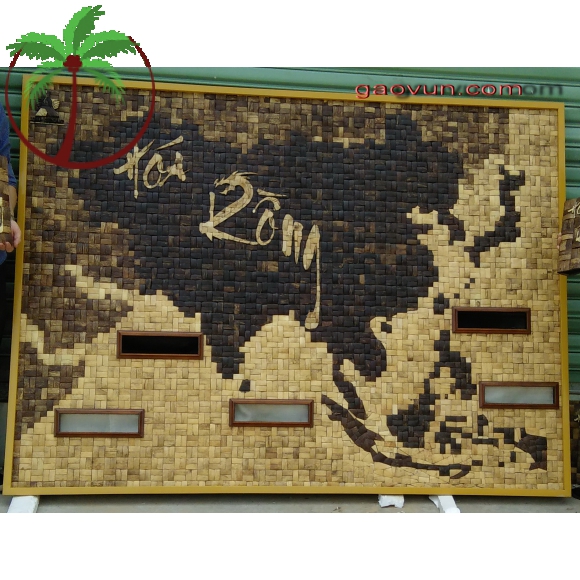 Tranh Mosaic dừa : Châu Á hóa rồng