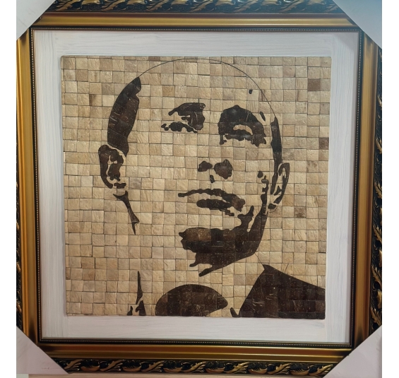 Tranh chân  Ngài Putin  số  01  chế tác từ gáo dừa