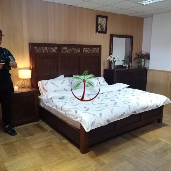 Giường Ngủ Khảm Gáo Dừa Cao Cấp Nghệ Thuật
